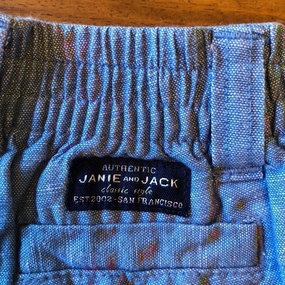 Janie and Jack Light Blue Linen Shorts/ Pants - Picture 4 of 5